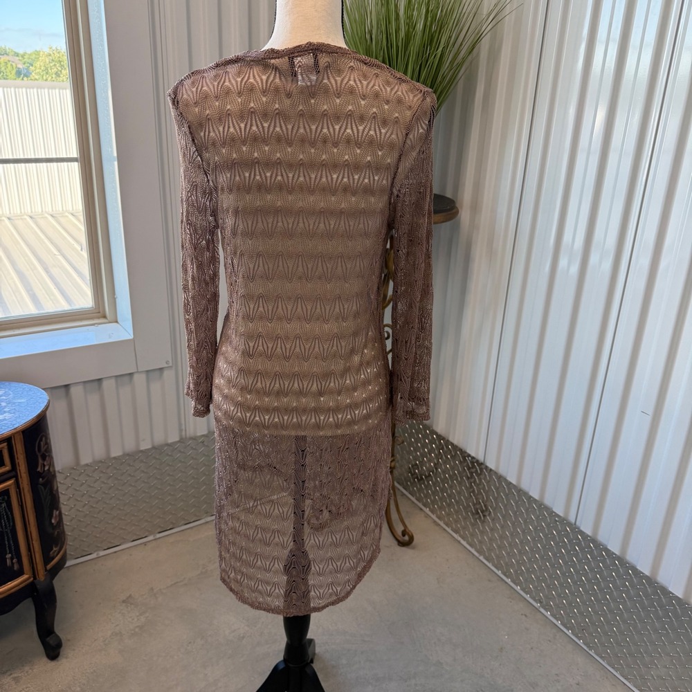 Elif for Jordan Taylor Swim Cover Up Women Size M Bronze Excellent Metallic Knit - Picture 5 of 7